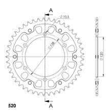 Supersprox Stealth 520 LK 136,0 mm Ø 120 mm 45Z 6 trous aluminium/acier doré