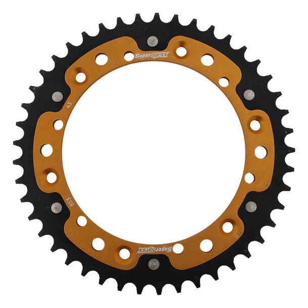 Kettenrad Supersprox Stealth 520 LK 175,0mm Ø 152mm 45Z 6-Loch Aluminium / Stahl gold
