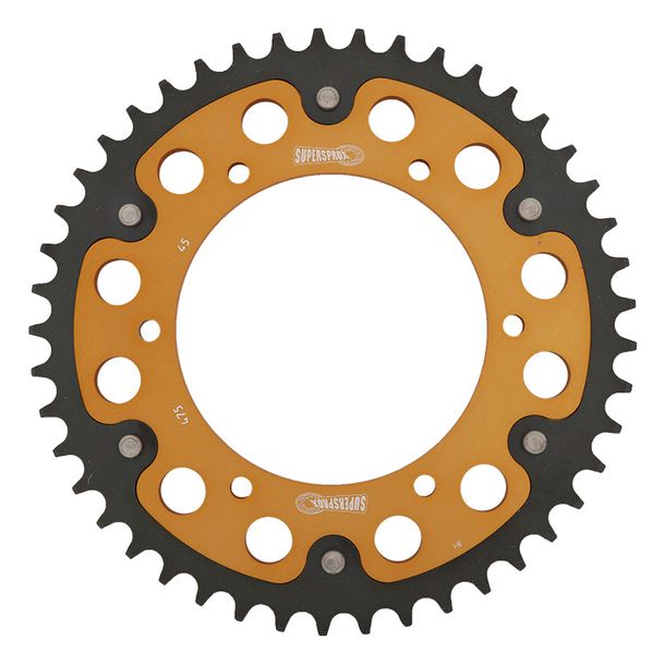 Kettenrad Supersprox Stealth 520 LK 140,0mm Ø 120mm 45Z 6-Loch Aluminium / Stahl gold