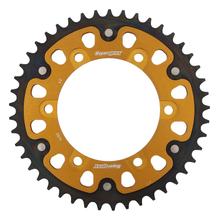Pignon Supersprox Stealth 520 LK 140,0 mm Ø 120 mm 45Z 6 trous en aluminium/acier doré