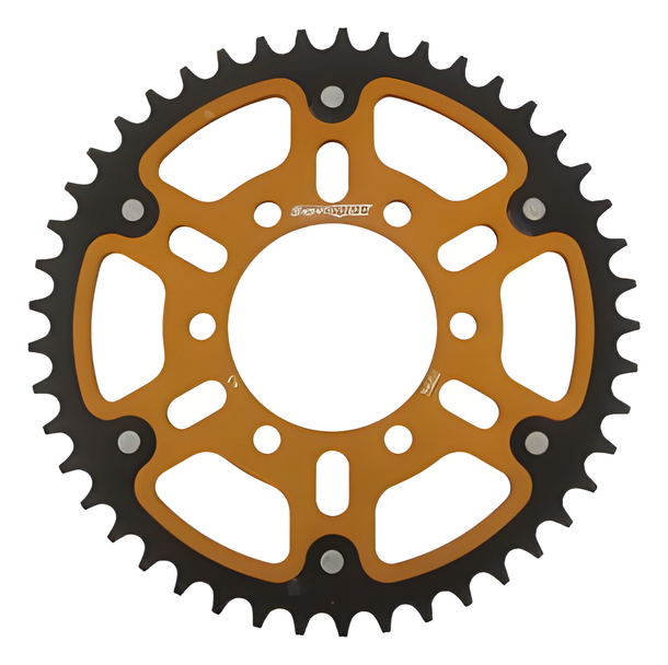 Pignon Supersprox Stealth 520 LK 100,0 mm Ø 80 mm 45Z 6 trous en aluminium/acier doré