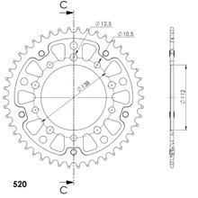 Supersprox Stealth 520 LK 138,0 mm de diámetro 112 mm 45Z, 5 orificios, aluminio/acero rojo
