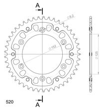 Supersprox Stealth 520 LK 152,0 mm Ø 125 mm 45Z Aluminio/acero rojo con 6 orificios