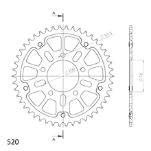 Supersprox Stealth 520 LK 100.0mm Ø 76mm 45Z 5-hole aluminium/steel red sprocket