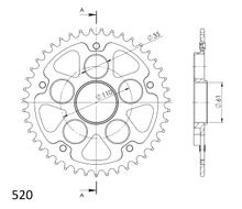 Supersprox Stealth 520 LK 110.0mm Ø 61mm 45Z 5-hole aluminium/steel black sprocket