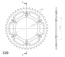 Supersprox Stealth 520 LK 150.0mm Ø 125mm 45Z 6-hole aluminium/steel silver sprocket