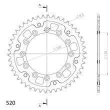 Supersprox Stealth 520 LK 150.0mm Ø 130mm 46Z 6-hole aluminium/steel blue sprocket