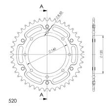 Piñón dorado Supersprox Stealth 520 LK 140,0 mm Ø 120 mm 46Z 8 orificios