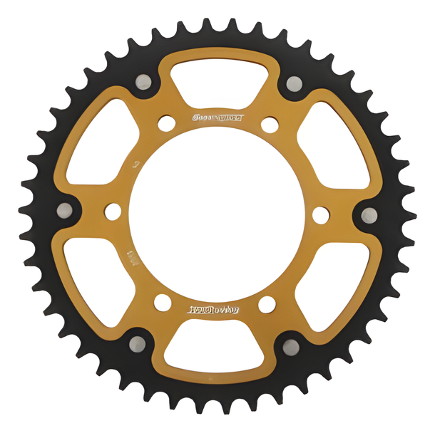 Kettenrad Supersprox Stealth 520 LK 125,0mm Ø 106mm 46Z 6-Loch Aluminium / Stahl gold