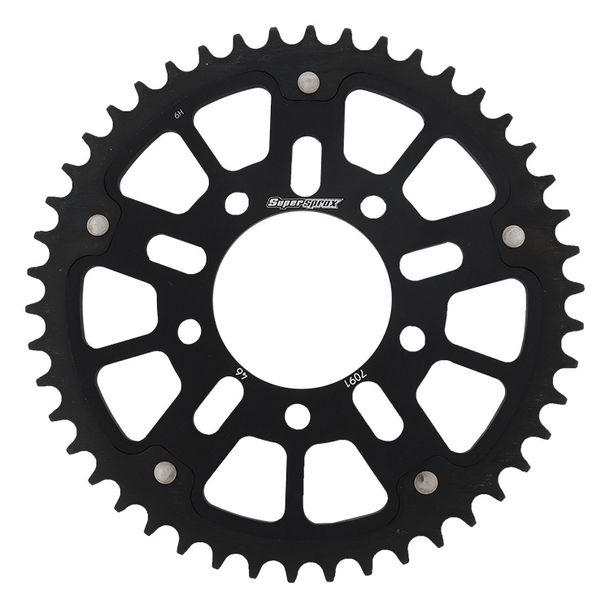 Kettenrad Supersprox Stealth 520 LK 100,0mm Ø 76mm 46Z 5-Loch Aluminium / Stahl schwarz