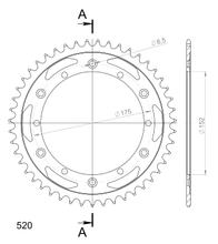 Supersprox Stealth 520 LK 175.0 mm diameter 152 mm 47Z 6-hole aluminium/steel blue sprocket