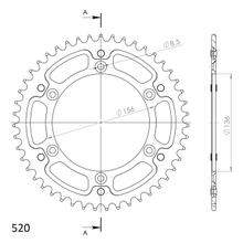 Supersprox Stealth 520 LK sprocket 156.0 mm diameter 136 mm 47Z 6-hole aluminium/steel blue