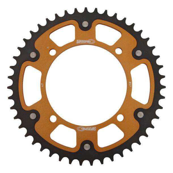 Kettenrad Supersprox Stealth 520 LK 145,0mm Ø 125mm 47Z 4-Loch Aluminium / Stahl gold