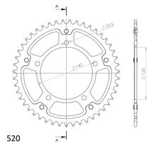 Supersprox Stealth 520 LK 140.0mm Ø 120mm 47Z 5-hole aluminium/steel gold sprocket