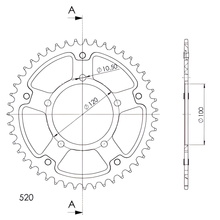 Koło zębate łańcuchowe Supersprox Stealth 520 rozstaw śrub 120,0mm średnica 100mm 47 zębów 5 otworów aluminium / stal złote