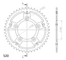 Supersprox Stealth 520 LK 124,0 mm Ø 100 mm 47Z 5 trous aluminium/acier doré