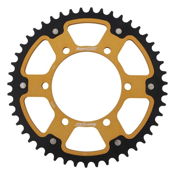 Kettenrad Supersprox Stealth 520 LK 125,0mm Ø 106mm 47Z 6-Loch Aluminium / Stahl gold