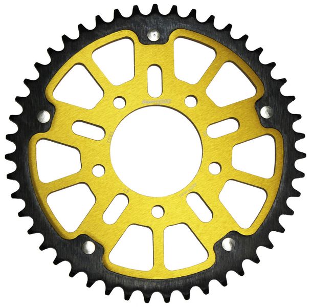 Kettenrad Supersprox Stealth 520 LK 100,0mm Ø 76mm 47Z 5-Loch Aluminium / Stahl gold