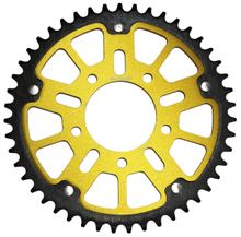 Pignon Supersprox Stealth 520 LK 100,0 mm Ø 76 mm 47Z 5 trous en aluminium/acier doré
