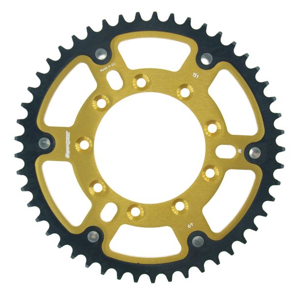 Kettenrad Supersprox Stealth 520 LK 124,0mm Ø 105mm 49Z 9-Loch Aluminium / Stahl gold