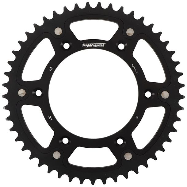 Kettenrad Supersprox Stealth 520 LK 153,0mm Ø 125mm 49Z 6-Loch Aluminium / Stahl schwarz