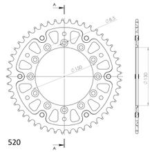 Supersprox Stealth 520 LK 150.0mm Ø 130mm 49Z 6-hole aluminium/steel black sprocket
