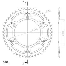 Pignone Supersprox Stealth 520 LK 156,0 mm diametro 136 mm 49Z 6 fori in alluminio/acciaio nero