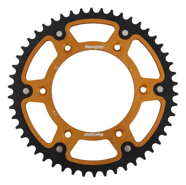 Kettenrad Supersprox Stealth 520 LK 153,0mm Ø 125mm 50Z 6-Loch Aluminium / Stahl gold