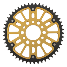 Ruota a catena in alluminio/acciaio dorato Supersprox Stealth 520 LK 88,9 mm Ø 63,5 mm 50Z a 6 fori