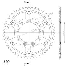Kettenrad Supersprox Stealth 520 LK 124,0mm Ø 105mm 50Z 9-Loch Aluminium / Stahl rot