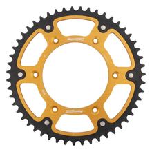 Roda dentada Supersprox Stealth 520 com furação 152,0mm diâmetro 125mm 51 dentes 6 furos Alumínio / Aço dourado