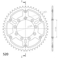 Supersprox Stealth 520 LK 124,0 mm Ø 105 mm 51Z Pignone a 9 fori in alluminio/acciaio arancione