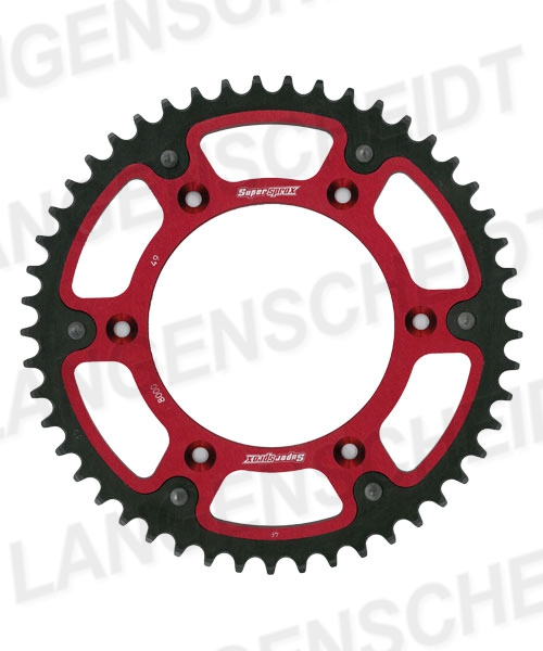 Kettenrad Supersprox Stealth 520 LK 152,0mm Ø 125mm 51Z 6-Loch Aluminium / Stahl rot