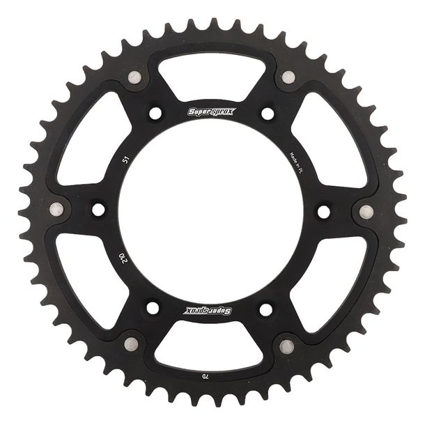 Kettenrad Supersprox Stealth 520 LK 153,0mm Ø 125mm 51Z 6-Loch Aluminium / Stahl schwarz