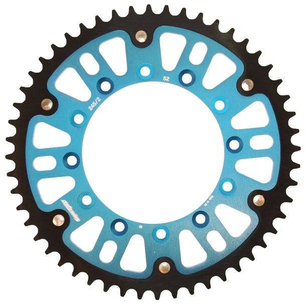 Kettenrad Supersprox Stealth 520 LK 150,0mm Ø 130mm 52Z 6-Loch Aluminium / Stahl blau