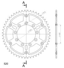 Supersprox Stealth 520 LK 124.0 mm Ø 105 mm 52Z 9-hole aluminium/steel blue sprocket