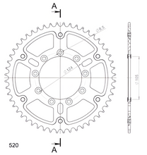Supersprox Stealth 520 LK 124,0 mm Ø 105 mm 52Z Pignone a 9 fori in alluminio/acciaio arancione