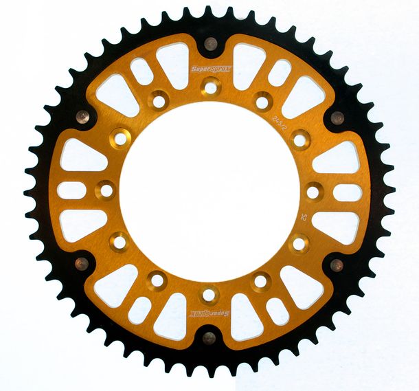 Kettenrad Supersprox Stealth 520 LK 150,0mm Ø 130mm 52Z 6-Loch Aluminium / Stahl rot