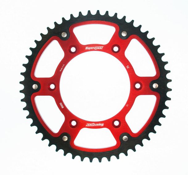 Kettenrad Supersprox Stealth 520 LK 152,0mm Ø 125mm 52Z 6-Loch Aluminium / Stahl rot