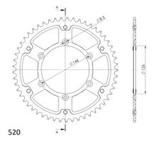 Supersprox Stealth 520 LK 146,0 mm diametro 126 mm 53Z 6 fori in alluminio/acciaio dorato