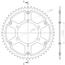 Supersprox Stealth 520 LK 130,0 mm Ø 110 mm 53Z 6 fori in alluminio/acciaio dorato