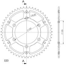 Supersprox Stealth 520 LK 153.0 mm diameter 125 mm 54T 6-hole aluminium/steel gold chain wheel