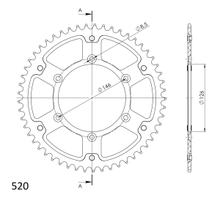 Supersprox Stealth 520 LK 146.0 mm Ø 126 mm 55Z 6-hole aluminium/steel gold chain wheel