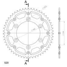 Supersprox Stealth 520 LK 160.0mm diameter 134mm 55Z 6-hole aluminium/steel orange