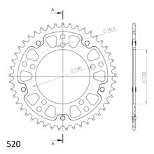 Supersprox Stealth 520 LK 140,0 mm Ø 120 mm 60Z 5 fori in alluminio/acciaio dorato
