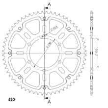 Supersprox Stealth 520 LK 130,0 mm Ø 110 mm 60Z 6 fori in alluminio/acciaio dorato