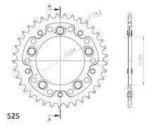 Rozetka Supersprox Stealth 525 dělená 124,0mm průměr 101mm 37 zubů 5 děr hliník / ocel zlatá