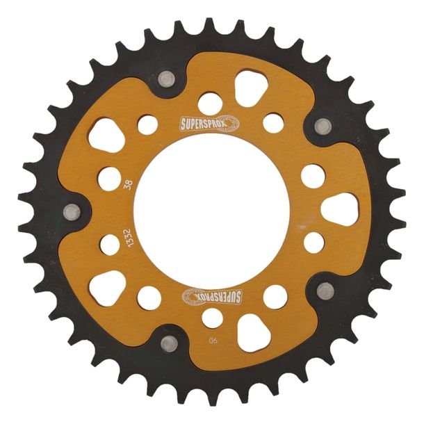 Kettenrad Supersprox Stealth 525 LK 110,0mm Ø 80mm 38Z 5-Loch Aluminium / Stahl gold