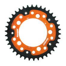 Rozetka Supersprox Stealth 525 dělené rozetky 124,0mm průměr 101mm 38 zubů 5 děr hliník / ocel oranžová