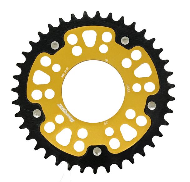 Kettenrad Supersprox Stealth 525 LK 110,0mm Ø 80mm 39Z 5-Loch Aluminium / Stahl gold